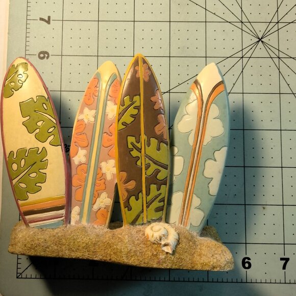 Tropical Surfboard Toothbrush Toothpaste Holder Beachy Sand Shore Hawaiian - Picture 3 of 5